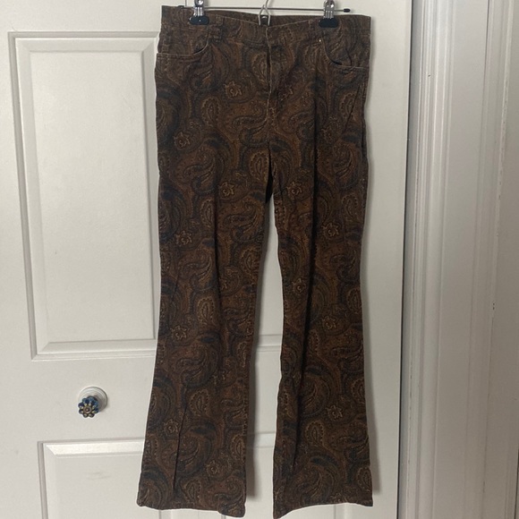 Brown corduroy flare pants. Size 8. - Picture 1 of 4